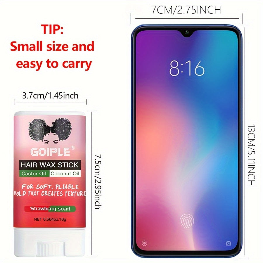 1pc Wax Stick for Hair, Hair Pomade Stick Long-Lasting Styling Wax Stick, Hair Wax Stick Smoothing & Slick Stick for Hair Wigs, Styling Waxes for Fly Away & Edge Frizz Hair