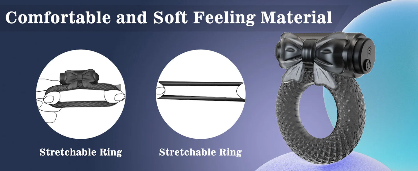Vibrating Penis Ring Sex Toys for Men Silicone Cock Ring with Mini Vibrator Bullet Male Couple Sex Toy Delay Ejaculation