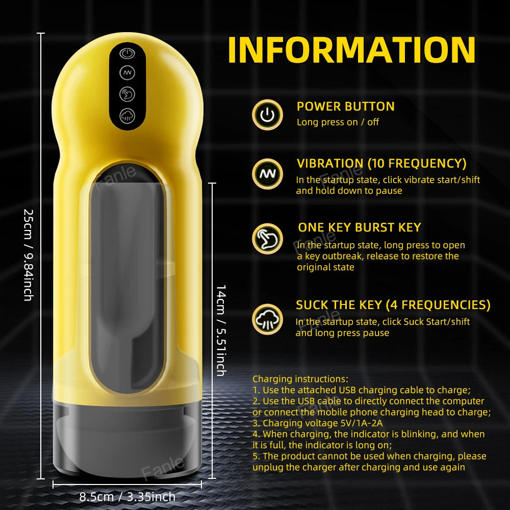 Sex Toy Automatic Sucking Male Masturbator Cup Vibration Blowjob Machine Heating Masturbation Adult for Men Masturbate Supplies