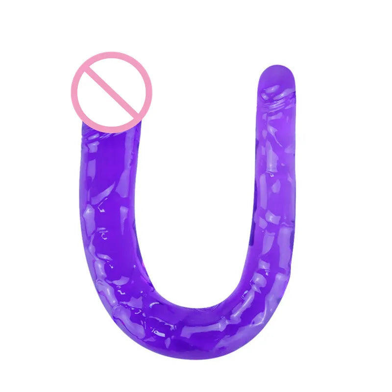 Adult Supplies Sex Toy Double Ended Realistic Dildo Flexible Jelly Dildos Penis Cock Anal Butt Plug Massager g-spot Stimulation