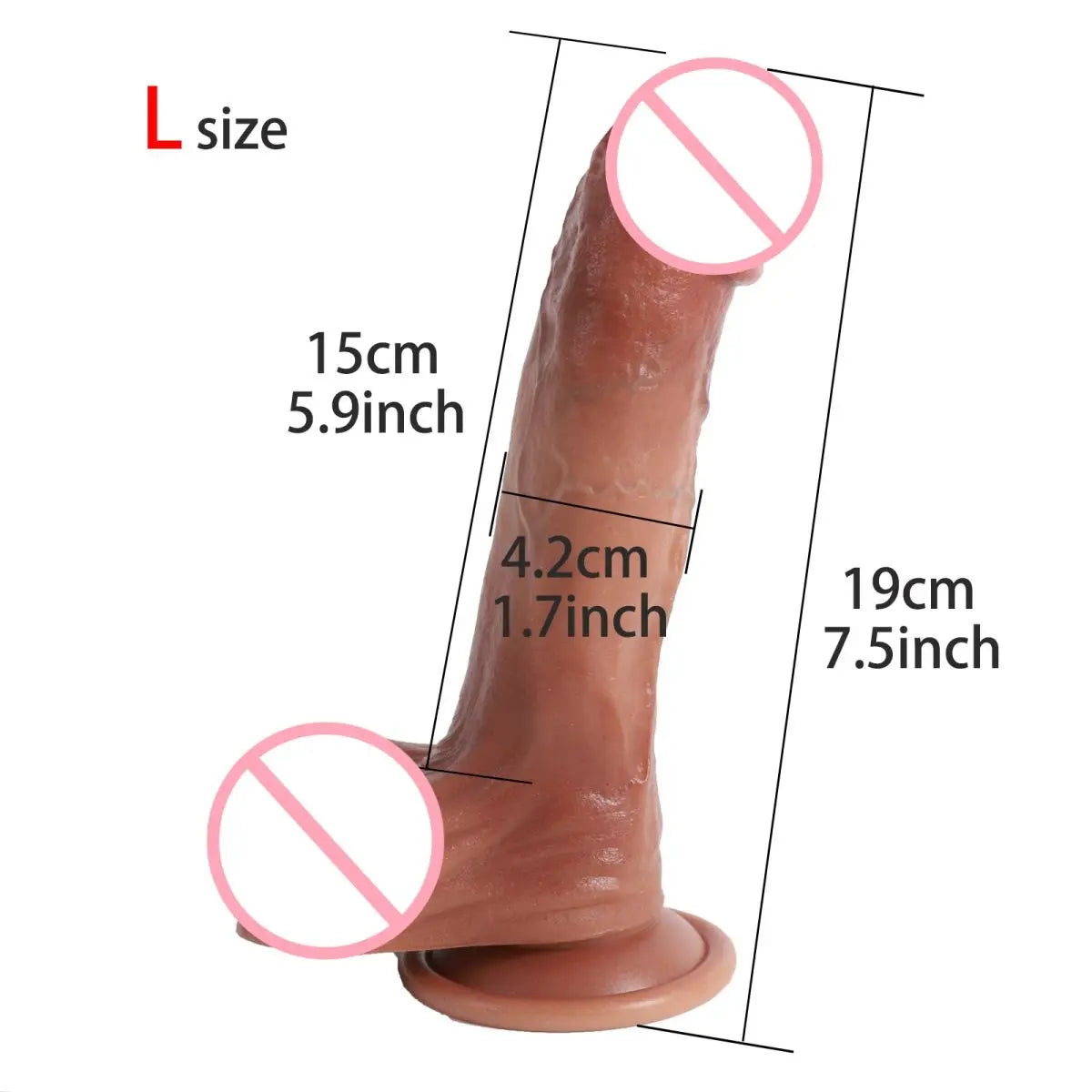 Single piece Realistic silicone Dildos Small/Large size Dildos - with real skin texture, G-spot stimulator and vaginal massager,