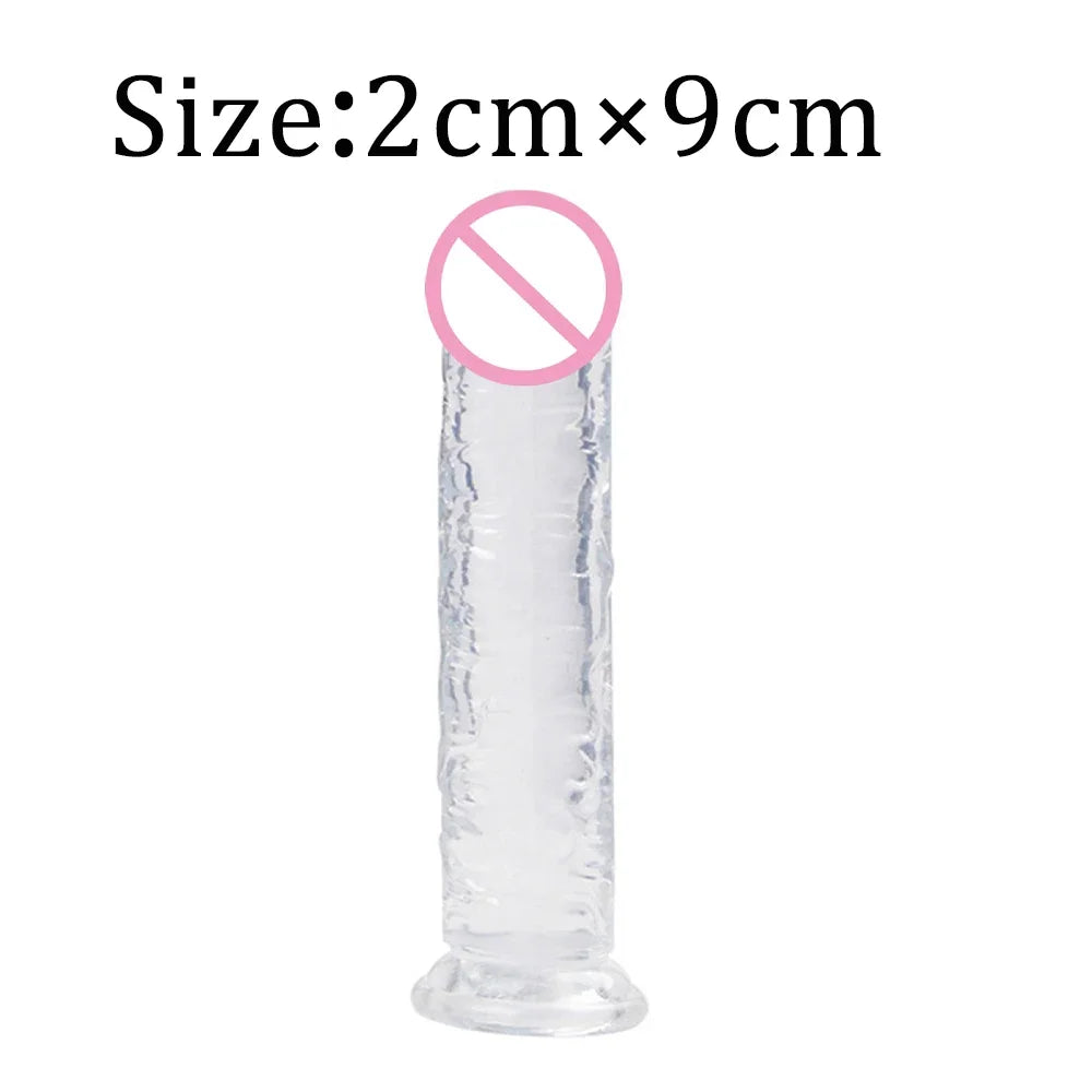 Dildos Jelly Dildo 7 Sizes Transparent Dildos Soft Butt Plug Small Penis Anal Sex Toys Female Masturbator Man Gay Penis
