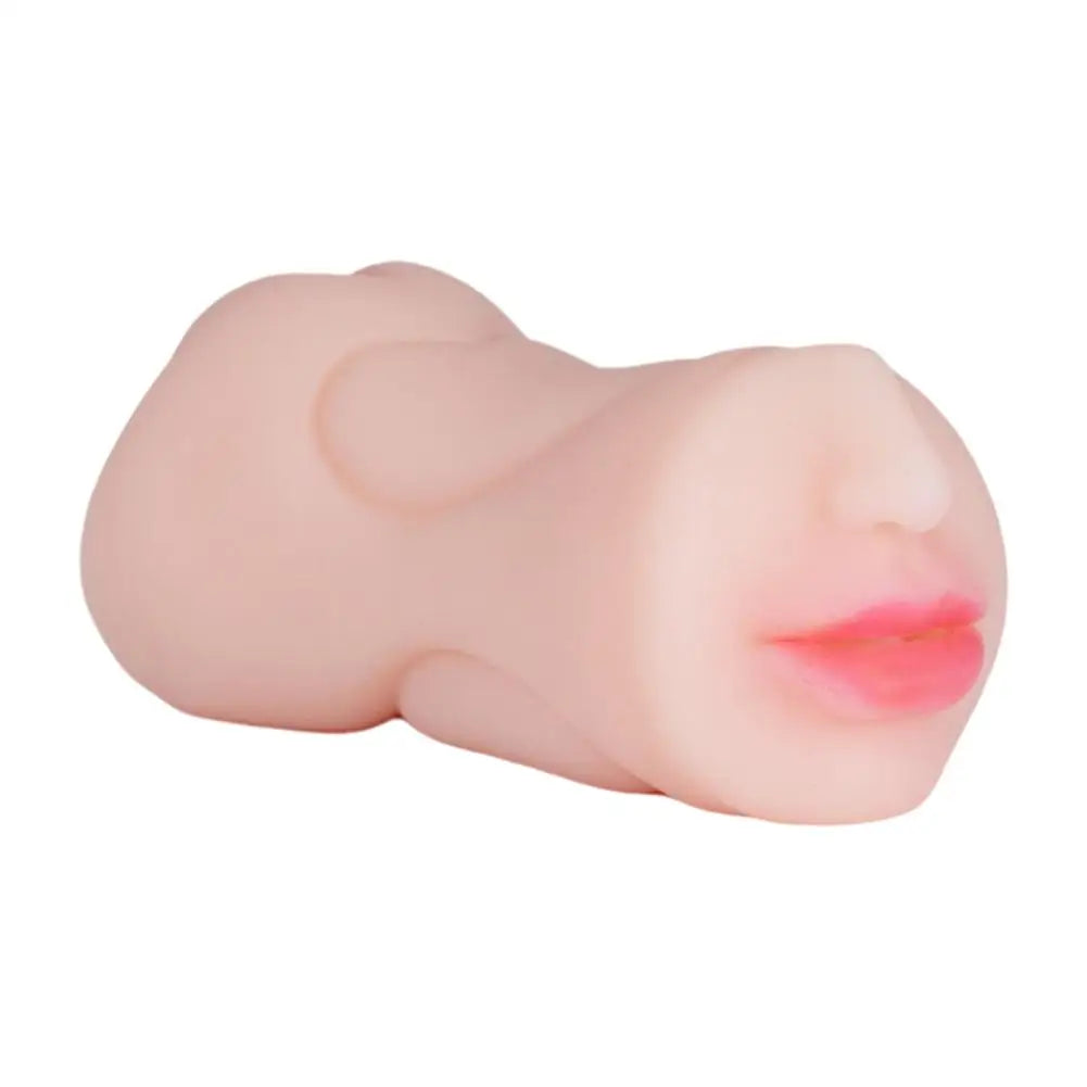 3-in-1 Realistic Male Masturbator Vaginal/Oral/Anal Silicone Toy with Suction Vibration, Hands-Free Sex Cup for Men
