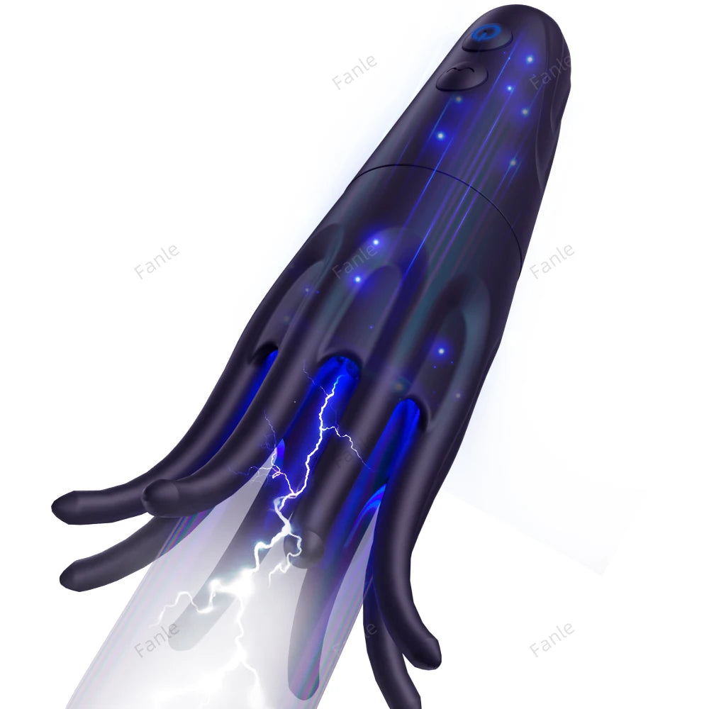 Male Glans Stimulate Massager 10 Modes Penis Delay Trainer Vibrator Rotate Masturbator Automatic Oral Climax Sex Toy For Men