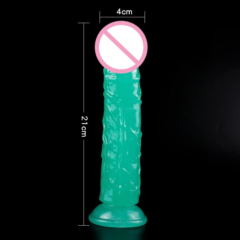 Green Dildos Glow in The Dark Realistic Penis Sex Toys for Women Masturbation Dick Orgasmic G-spot Anal Massager Butt Plug
