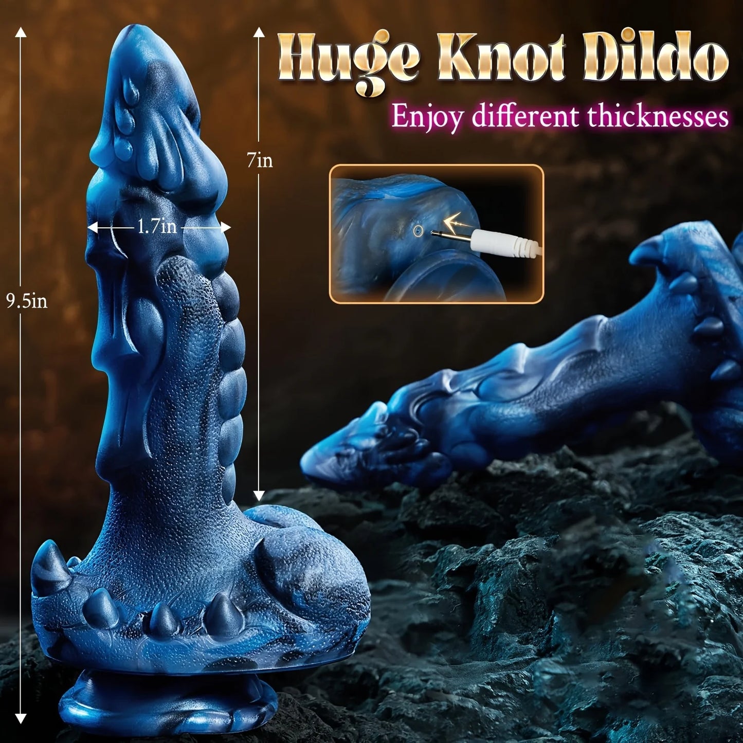 Dildo - Big Thrusting Dildo Sex Toys Vibrator, 5 IN1 Fantasy Monster Dildo With 8 Thrusting & Vibrations, 9.5" Huge Thick Dildos