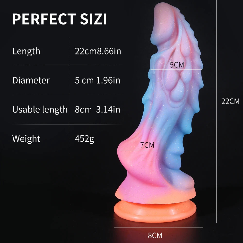 Colourful Glowing Dildo Sex Toys for Women Men Luminous Anal Plug Dick Penis Huge Dragon Monster Soft Big Butt Plug Adult Toy