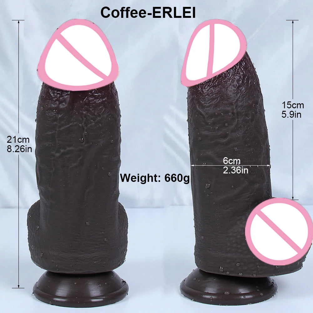 7.5cm Huge Dildo Realistic Soft Penis Thick Dick Sexy Cock Suction Cup Adults Anal Sex Toys For Women Vagina Strapon Masturbator