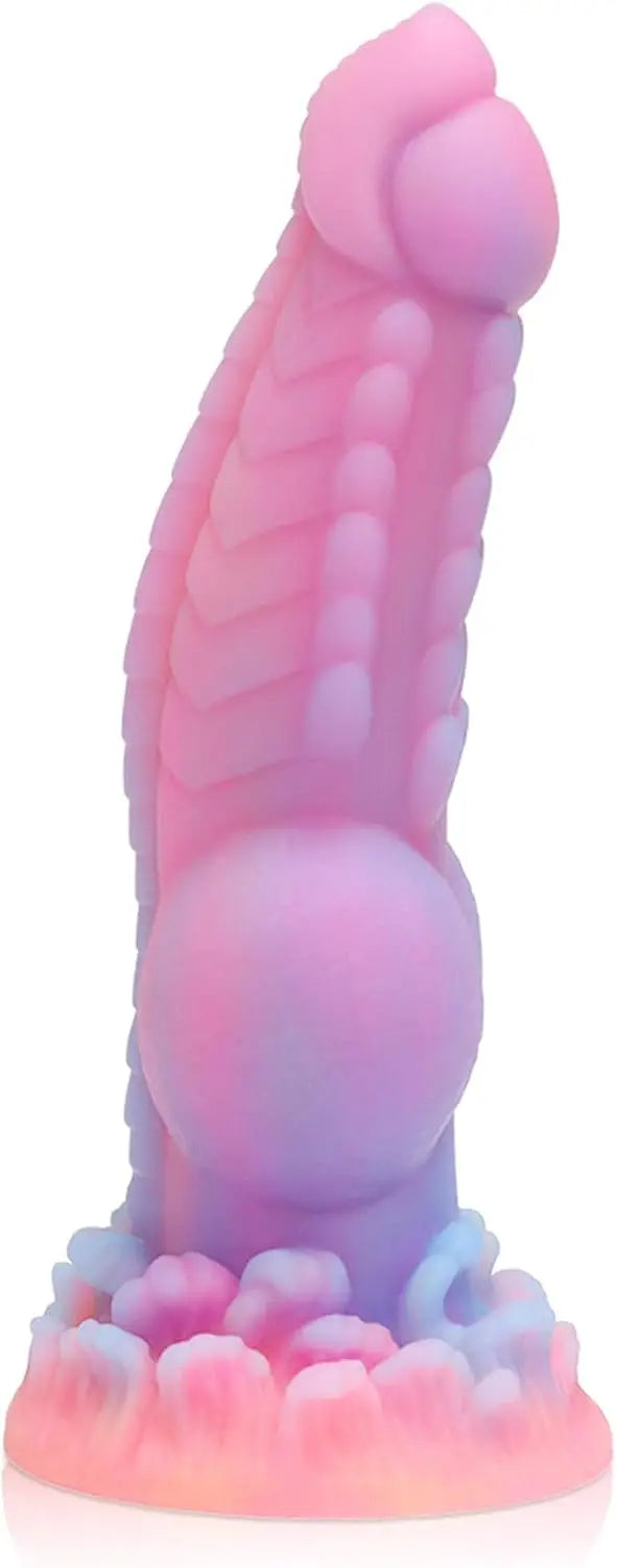 Realistic Dog Dildo 8.5inch Fantasy Monster Dildos Luminous Silicone Thick Pink Dildo Anal Toy with Suction Cup for Women Men