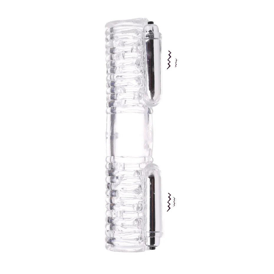 With 2 Vibrator Caps Male Gay Masturbator Men Penis Massager Delay Lasting Trainer Adult Sex Toy For Couple artificial vagina