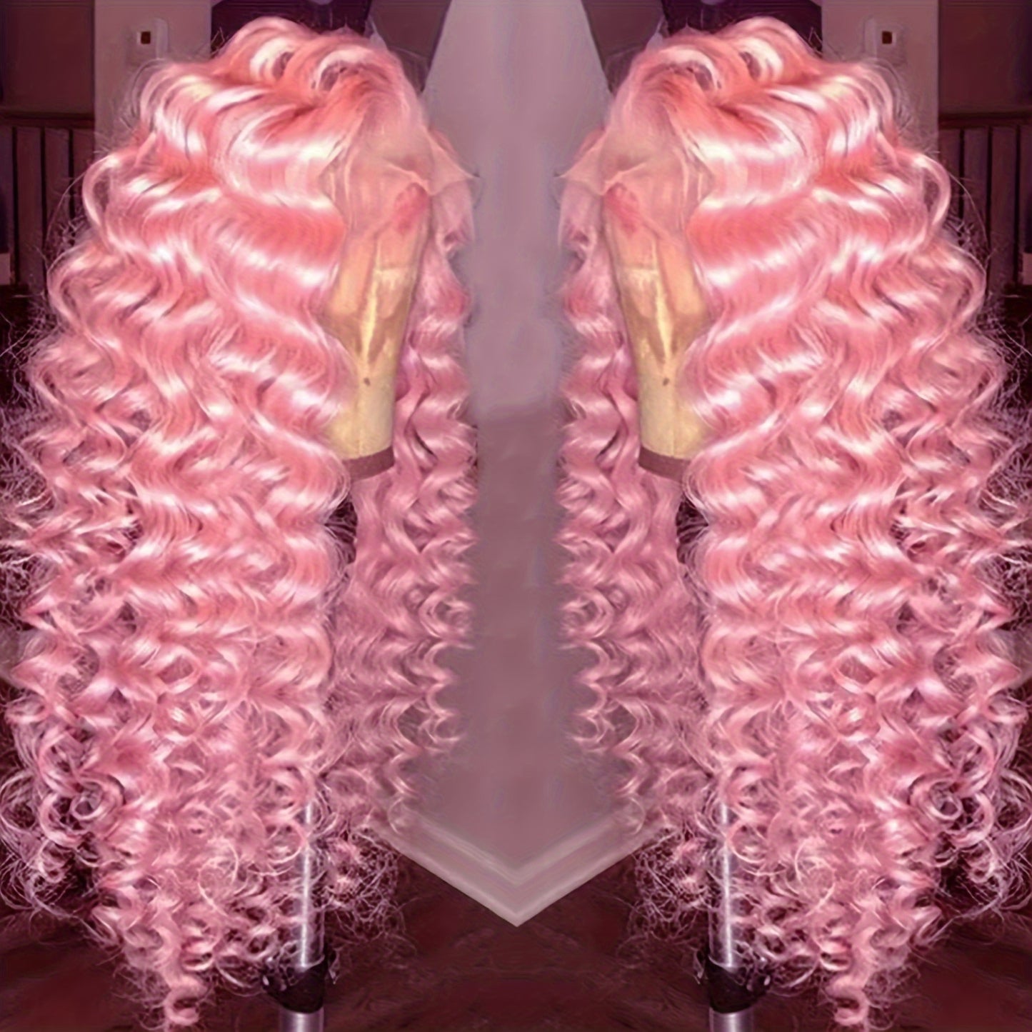 Synthetic 13*4 Lace Front Wigs Synthetic Long Wavy Hair Lace Front Wigs For Women Pastel Lace Front Wigs Deep Wave Curly Lace Wig For Women