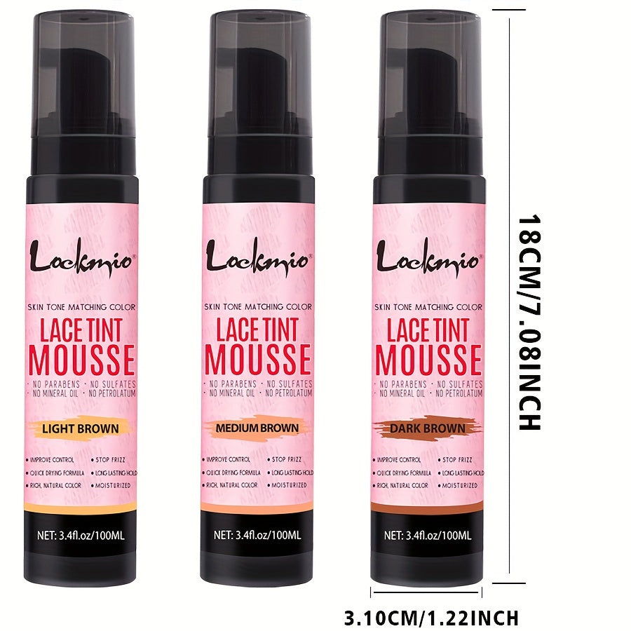 3.4OZ Lace Tint Mousse Spray For Wigs, Waterproof And Sweatproof Fast Drying Melting Mousse, Does Not Hurt The Hair, No Harmful Chemica