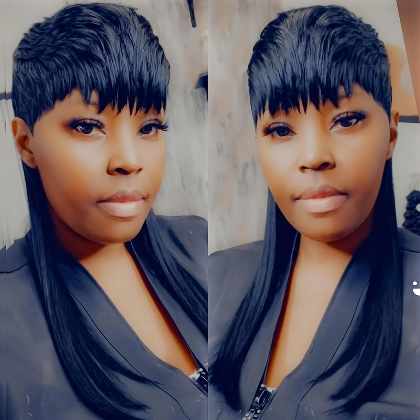 Mullet Wig Pixie Cut Synthetic Wigs With Bangs For Women Long Wig