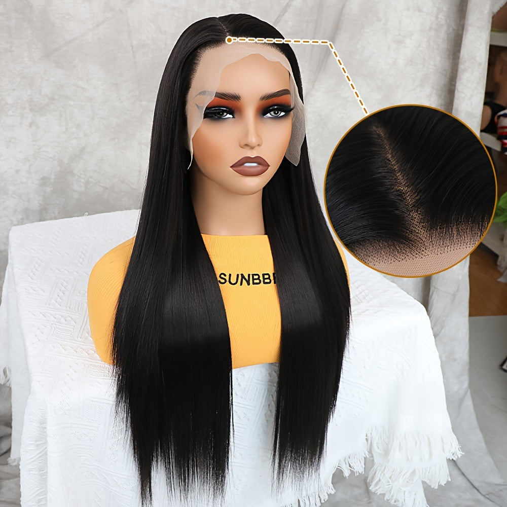 Synthetic 13x6 Lace Front Wigs 180 Density HD Lace Frontal Wigs For Women Long Straight Wigs Straight Hair Heat Resistant Fiber Hair Synthetic Lace Front Wigs 28inch