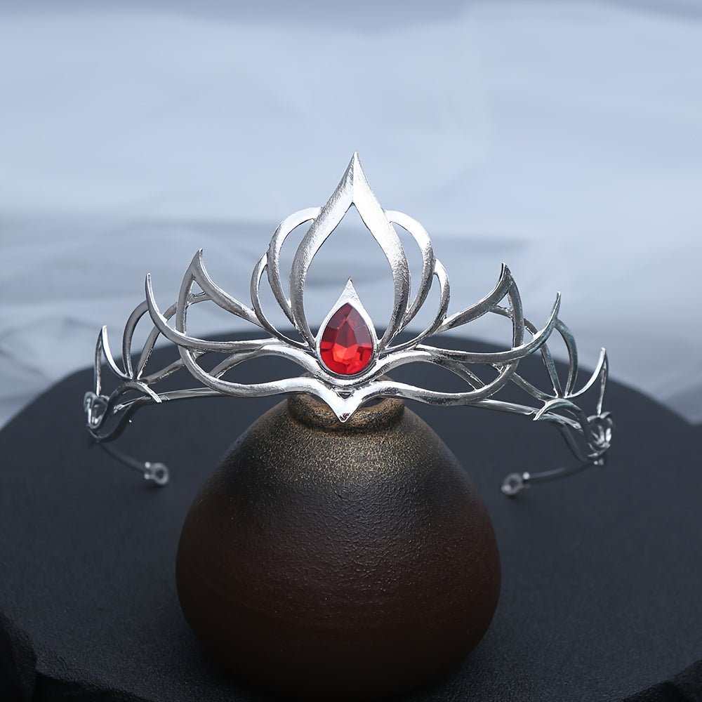 Ladies' Halloween Costume Soul Crown, Black and Silvery Dark Night Queen Transformation Essential Headpiece, Gothic Cosplay Core Gear, Party Ball Photography Nightclub Instant Coronation Crown Headpiece, Halloween Accessory,