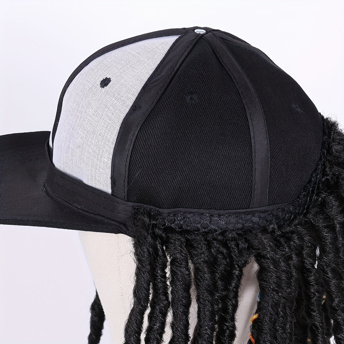 Hat Wigs 12 Inch Dreadlock Wigs With Black Baseball Cap Synthetic Fiber Hair Extensions With Hat Attatched For Women
