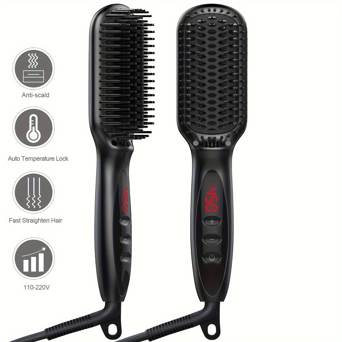 3-in-1 Electric Hot Comb Straightener | Fast-Heating & Anti-Scald | Sleek Hair Brush for All Hair Types & Wigs | Ideal Gift for Special Occasions