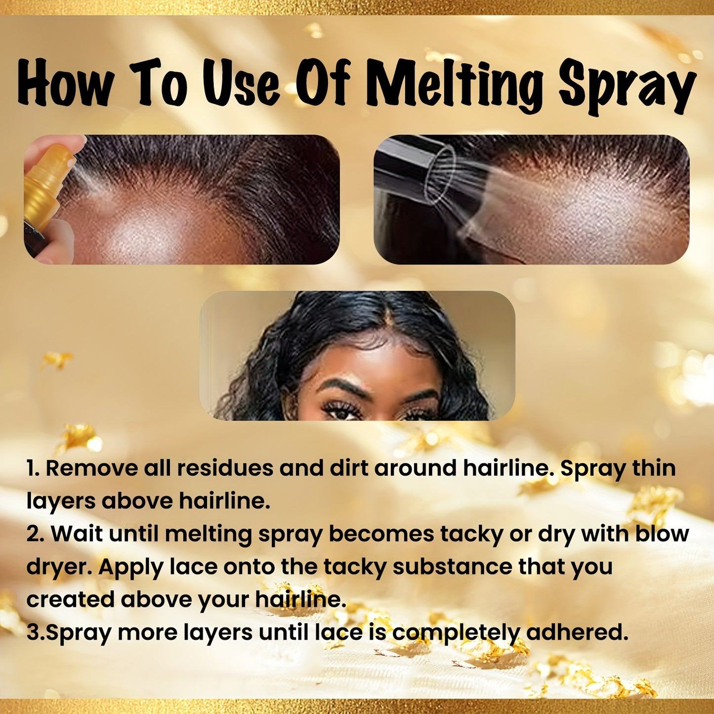 4.06oz Lace Melting Spray And Holding Spray, Extreme Hold Melting Spray For Lace Wigs, Glueless, Strong Natural Finishing Hold, Dries Quickly, Wig Melting Spray & Hair Adhesive For Wigs