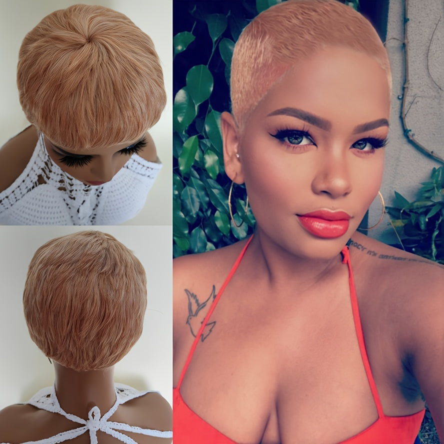 White Pixie Cut Wigs For Sexy Women Short Blond Synthetic Hair Wigs None Lace Wigs