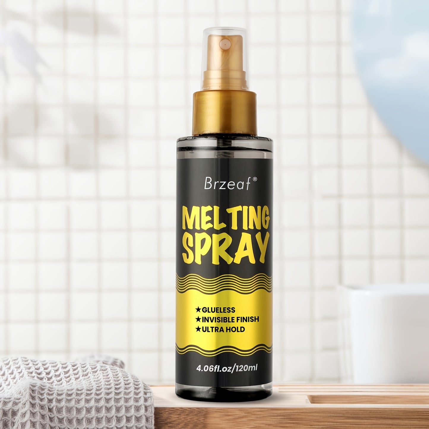 4.06oz Lace Melting Spray And Holding Spray, Extreme Hold Melting Spray For Lace Wigs, Glueless, Strong Natural Finishing Hold, Dries Quickly, Wig Melting Spray & Hair Adhesive For Wigs