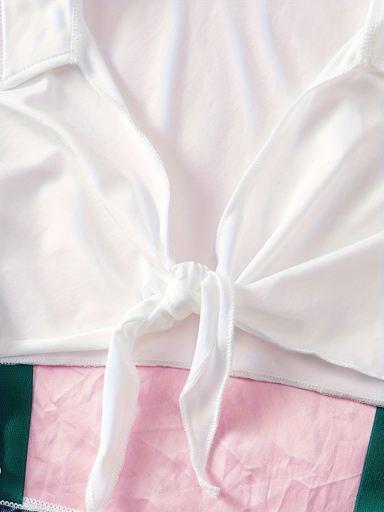 Women's Lingerie Roleplay Outfit with Plaid Camisole Mini Dress + Thong + Top + Bow Tie + Garter Set, 5pcs