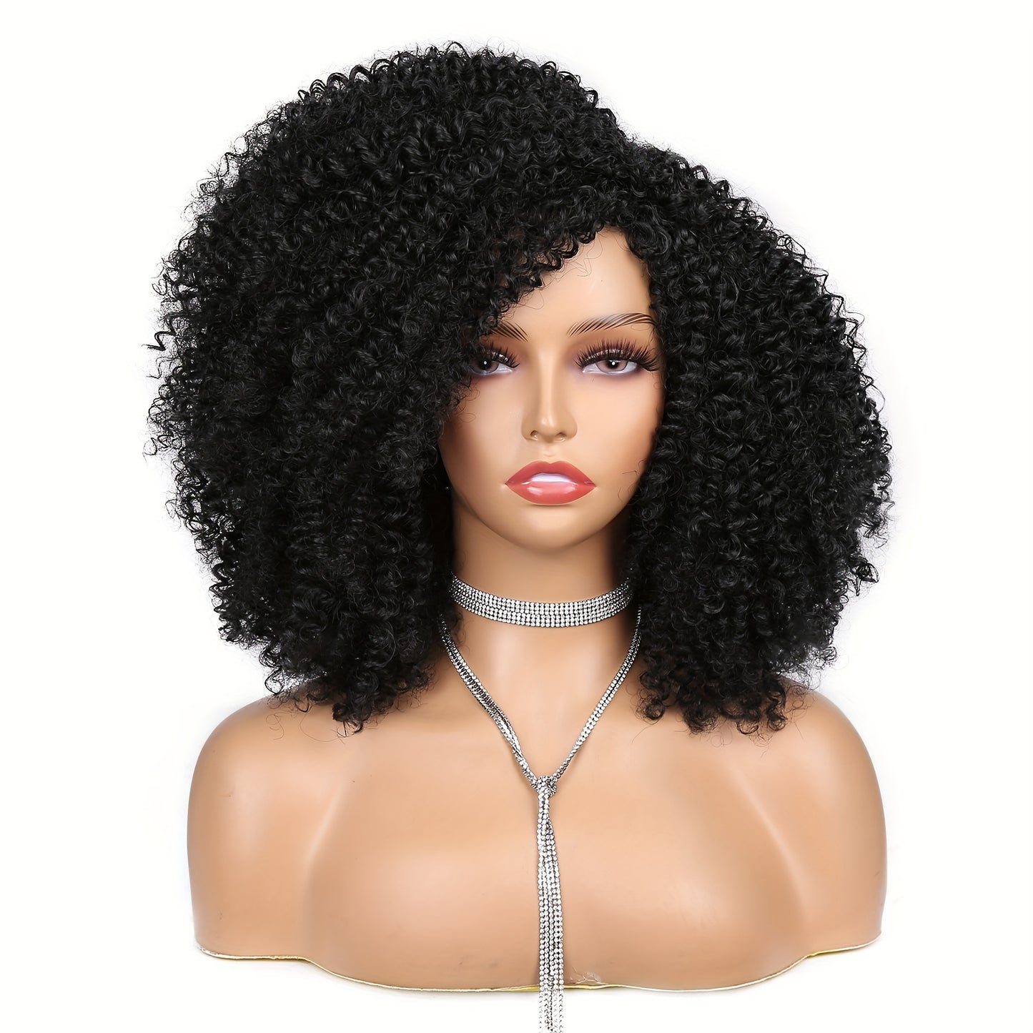 Afro Kinky Curly Wigs Short Afro Kinky Curly Wigs For Women Synthetic Heat Resistant Hair Replacement Wig For Cosplay Party Daily Use