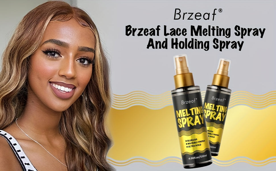4.06oz Lace Melting Spray And Holding Spray, Extreme Hold Melting Spray For Lace Wigs, Glueless, Strong Natural Finishing Hold, Dries Quickly, Wig Melting Spray & Hair Adhesive For Wigs