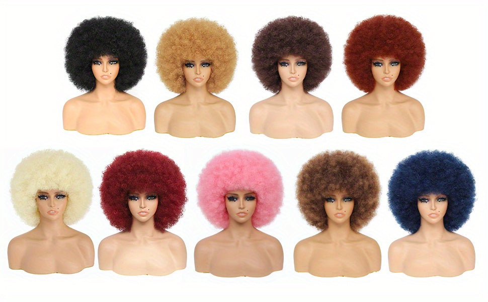 Large Bouncy Afro Kinky Curly Wigs for Party, Cosplay, and Daily Wear - Natural Looking Full Puff Wigs with Soft and Soft Texture