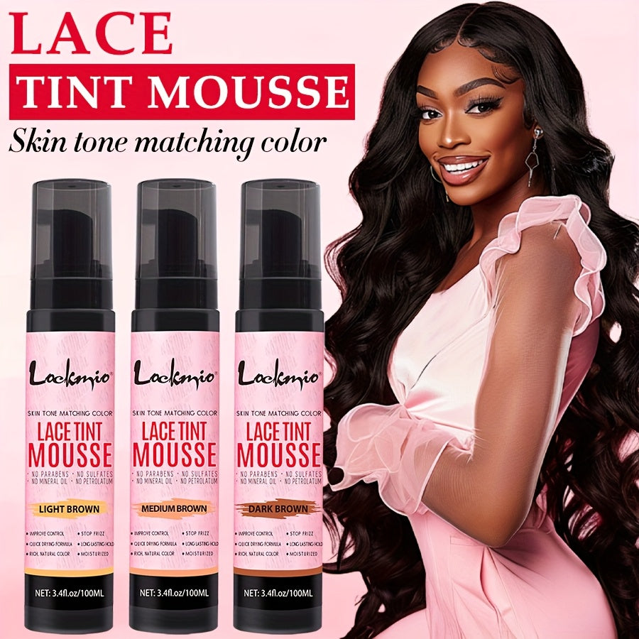 3.4OZ Lace Tint Mousse Spray For Wigs, Waterproof And Sweatproof Fast Drying Melting Mousse, Does Not Hurt The Hair, No Harmful Chemica