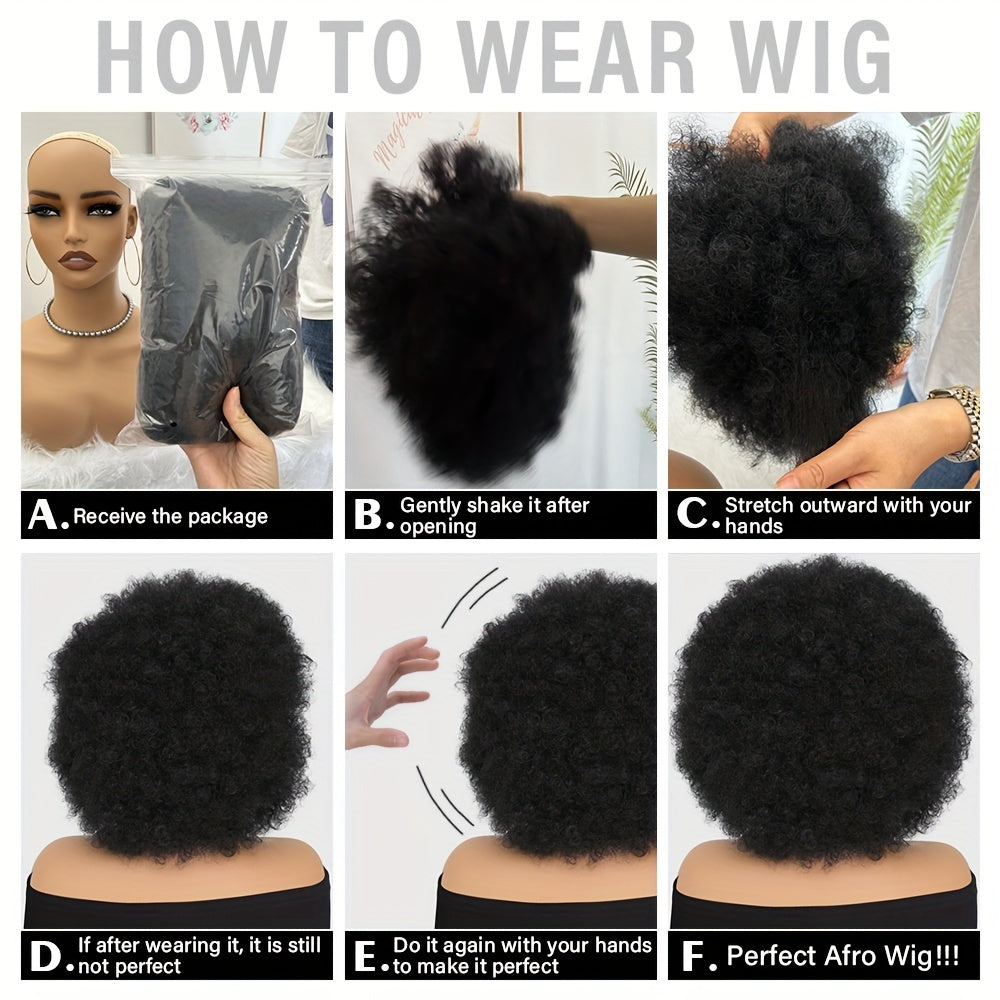Large Bouncy Afro Kinky Curly Wigs for Party, Cosplay, and Daily Wear - Natural Looking Full Puff Wigs with Soft and Soft Texture
