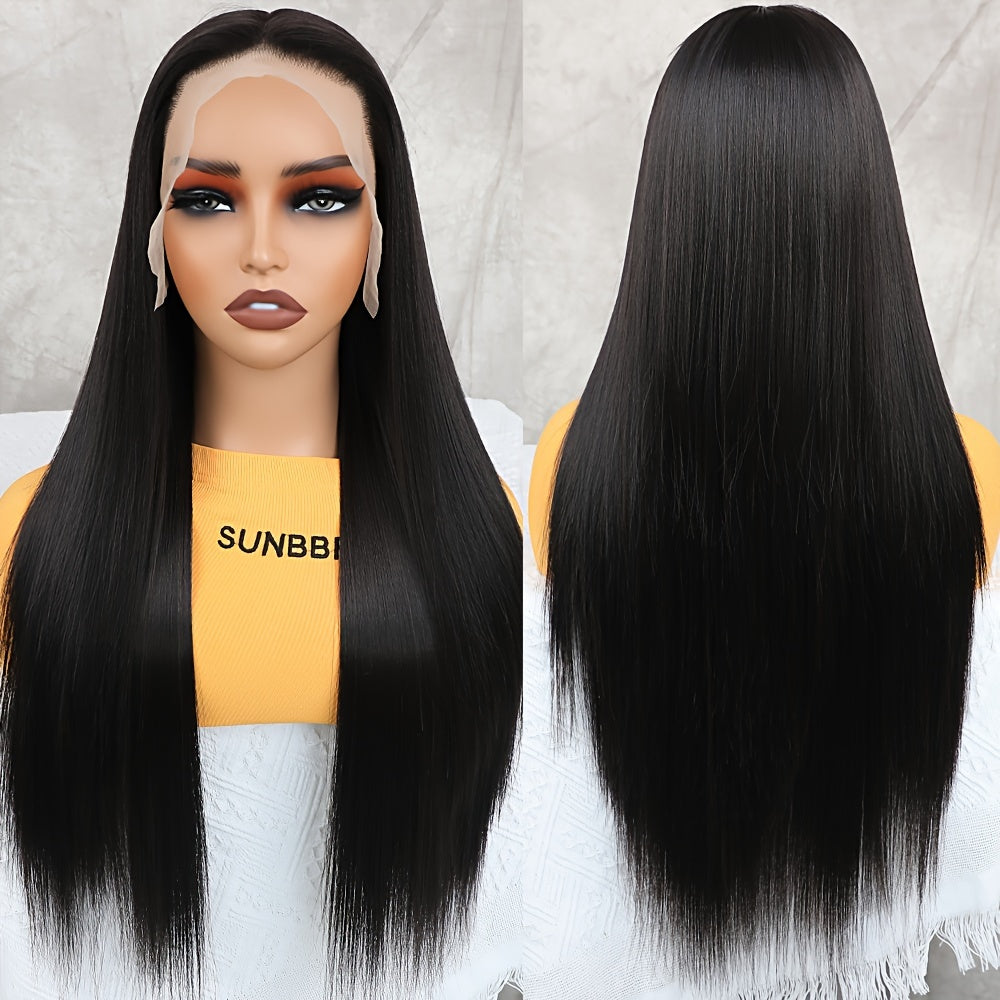 Synthetic 13x6 Lace Front Wigs 180 Density HD Lace Frontal Wigs For Women Long Straight Wigs Straight Hair Heat Resistant Fiber Hair Synthetic Lace Front Wigs 28inch