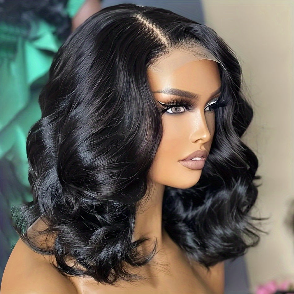Short Bob Wig 13x4 HD Lace Frontal Wig Human Hair Brazilian Remy Transparent Lace Front Wig For Women Loose Body Wave Pre Plucked Closure Wigs 180% Density 10 12 14 16 Inch