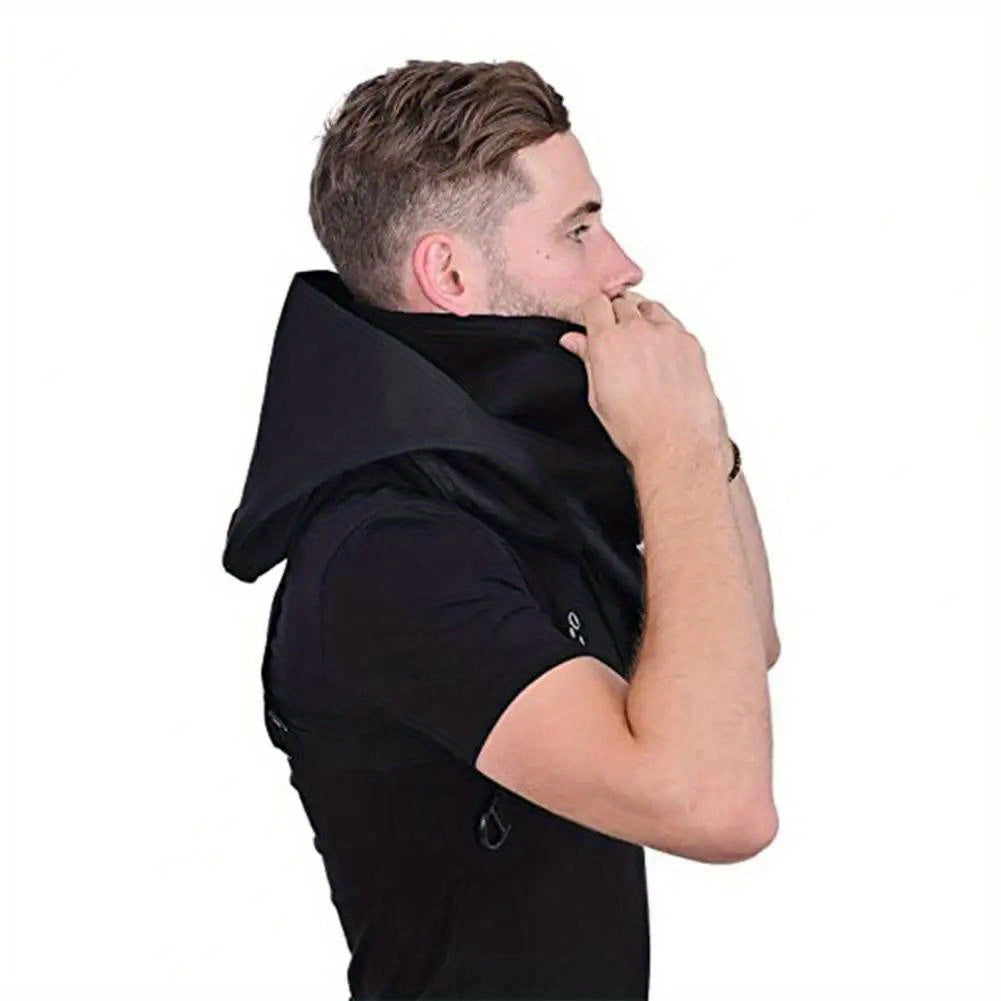Cyberpunk Cowl Hood Scarf with Adjustable Buckle & Strap - Multi-Functional Medieval Cape, Assassin Hat & Pagan Costume Accessory - Lightweight Durable Fabric for Halloween Cosplay, Themed Events, Stealth & Warmth - Unisex Ad
