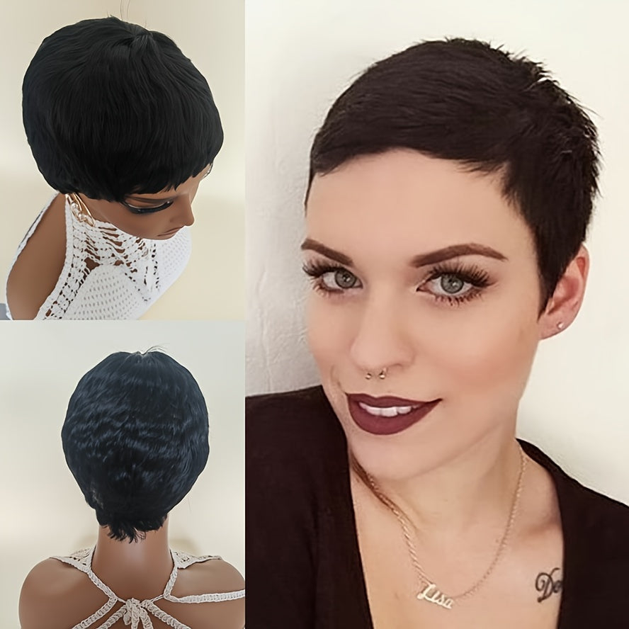 White Pixie Cut Wigs For Sexy Women Short Blond Synthetic Hair Wigs None Lace Wigs