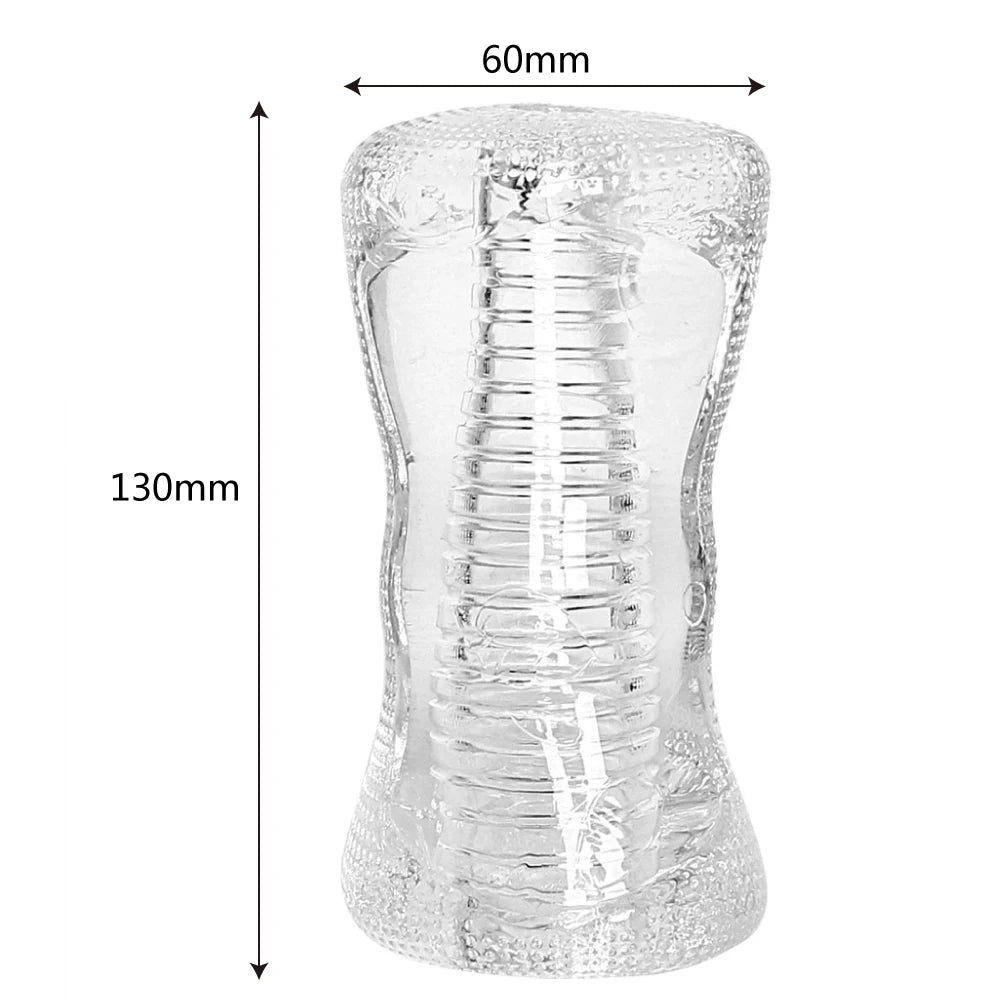 13cm Transparent Vaginal Sex Toy for Men 18 Plus Male Masturbator Realistic Vagina Real Pussy Penis Enlargement Exerciser Erotic