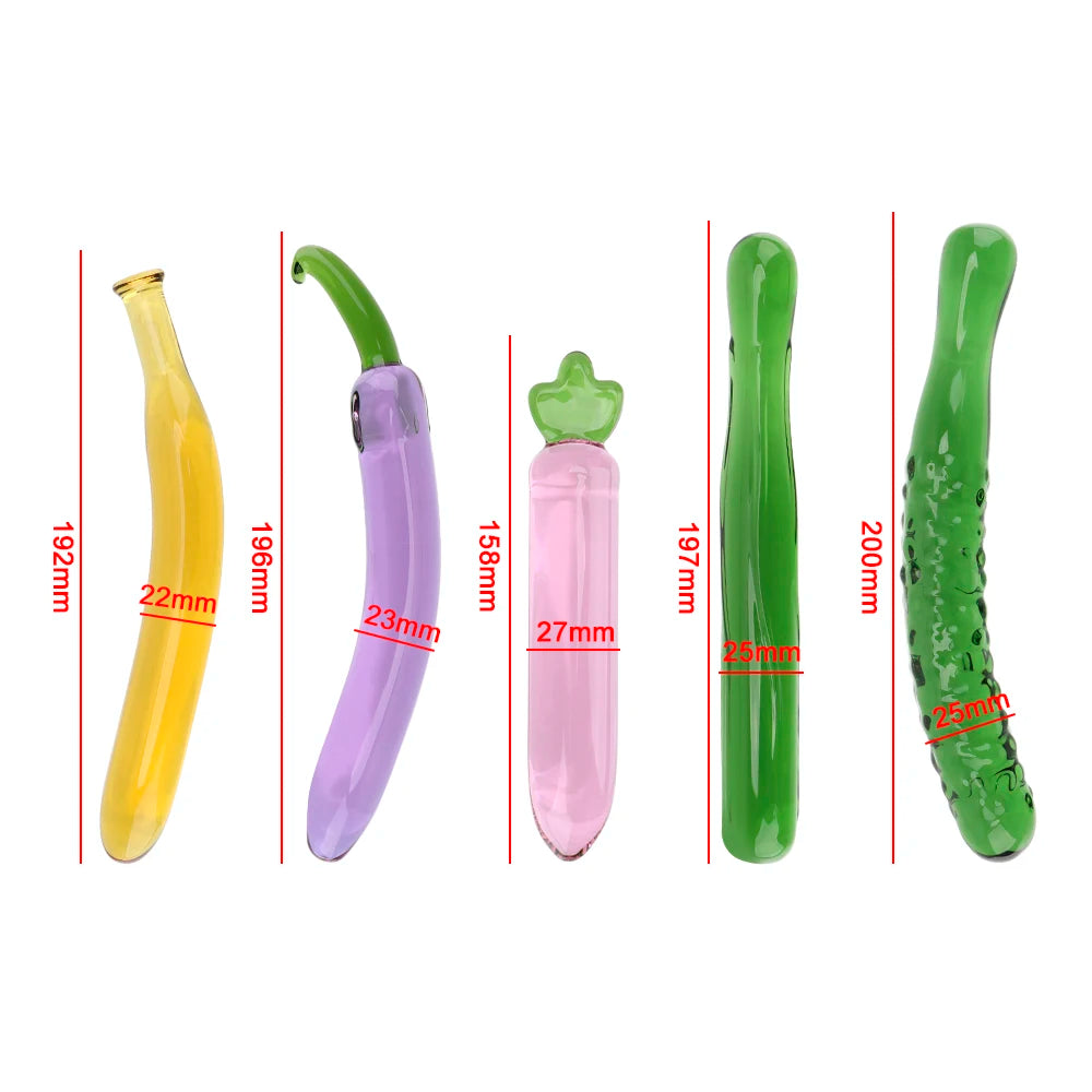 Eggplant Dildos Sex Toys for Men Women Banana Dildo Artificial penis Fruit Vegetable Anal Plug Glass Beads Butt Plug
