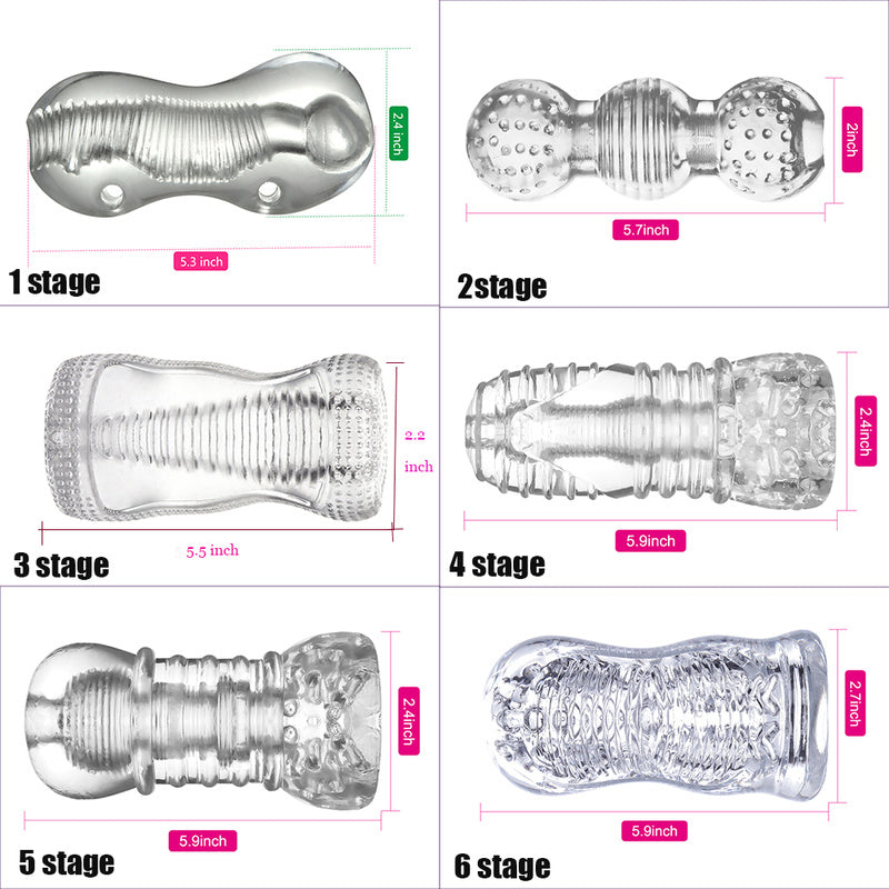 Sex Toys For Men Penis Enlargement Trainer 6 Stage Male Masturbator Pocket Pussy Real Vagina Sex Machine Sexual Toy Adult