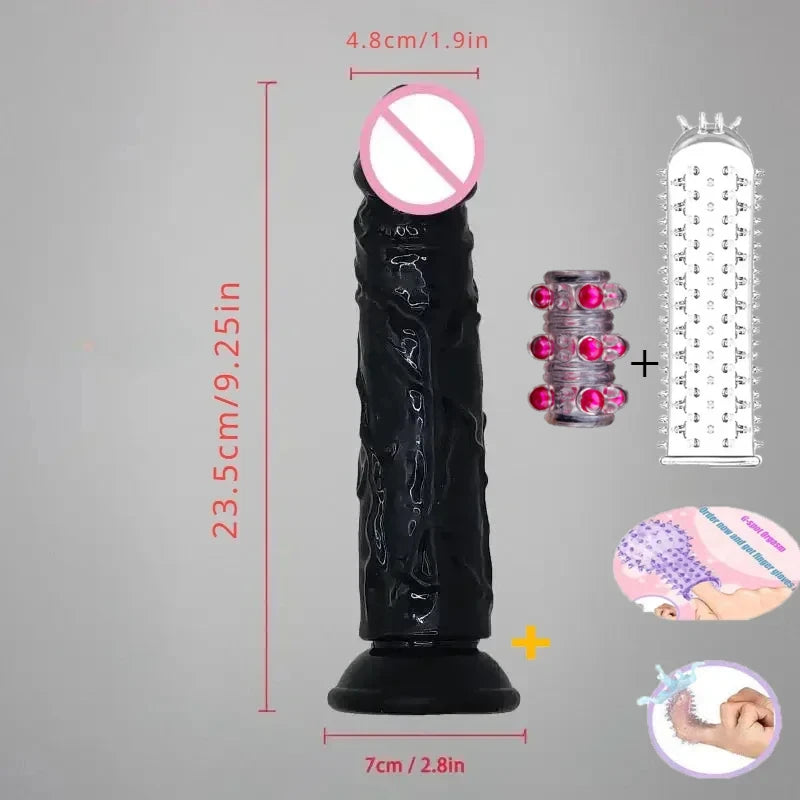 Realistic Dildo Sex toys for Woman Men Couples Silicone Penis  Masturbator Black Dildos Erotic Cock G Spot Clitoris Anal Sex Toy