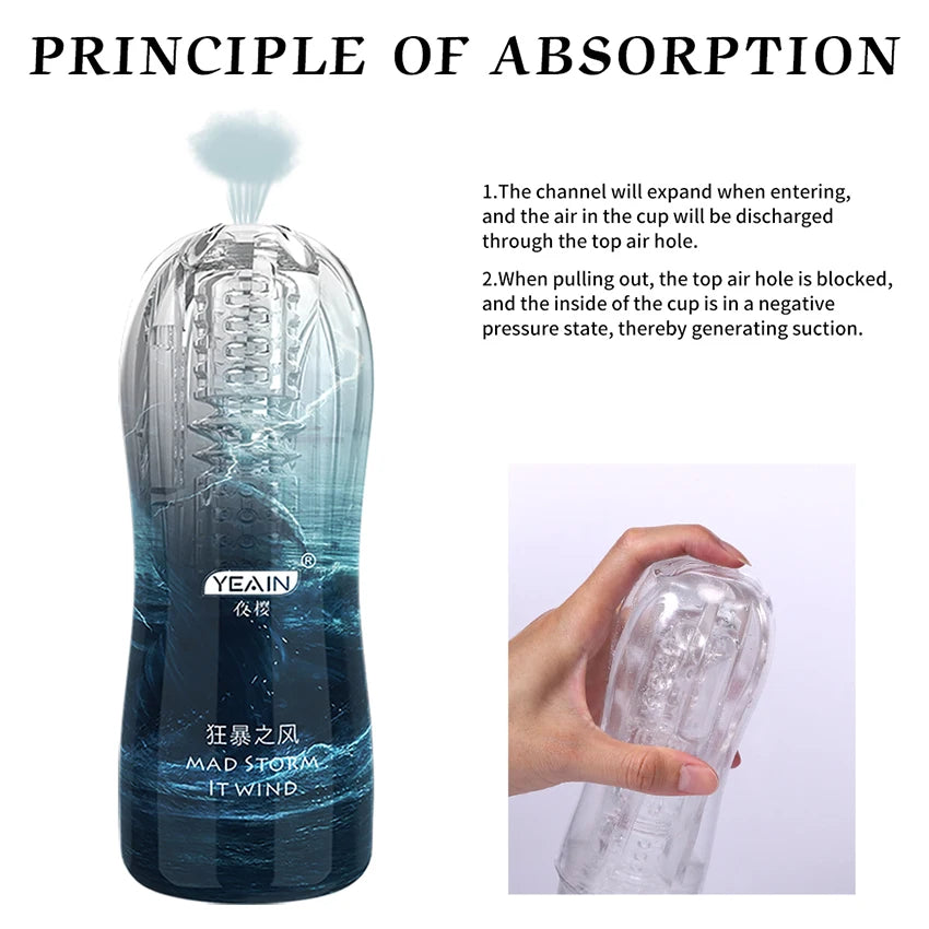 Male Masturbators Soft Pussy Sex Toys Real Vagina Adult Endurance Exercise Erotic Vacuum Pocket Masturbation Cup For Adult Men