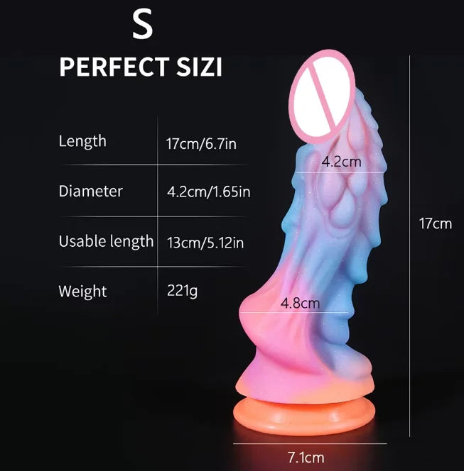 New Luminous Dildos Colourful Glowing Huge Penis G-spot Anal Butt Plug Women Toys Shaped Dragon Monster Dildo with Suction Cup