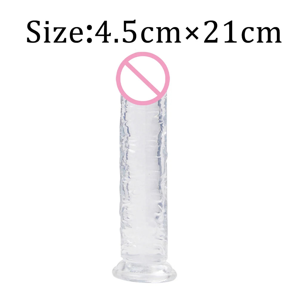 Dildos Jelly Dildo 7 Sizes Transparent Dildos Soft Butt Plug Small Penis Anal Sex Toys Female Masturbator Man Gay Penis