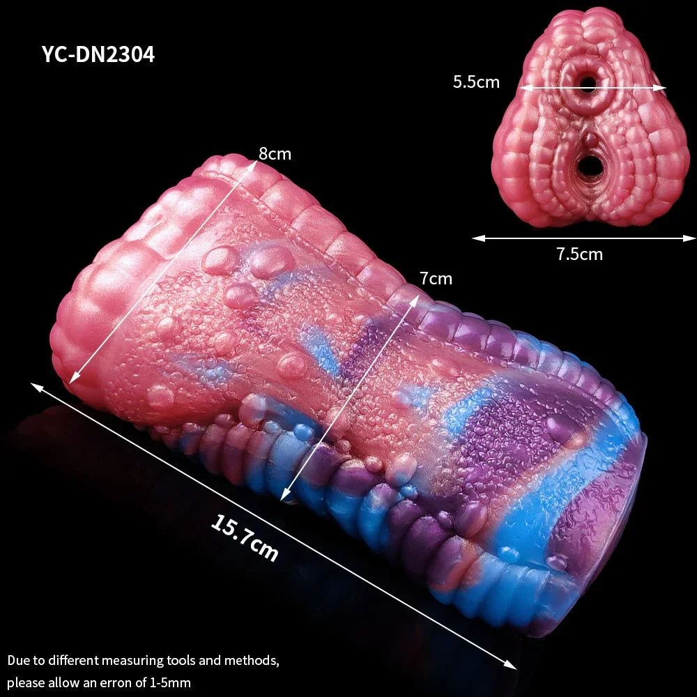 HMYAD Men Masturbator Silicone Sex Toy For Adult 18+ Anal Vaginal Dual Channel Penis Stimulator Massager Pussy Fetish