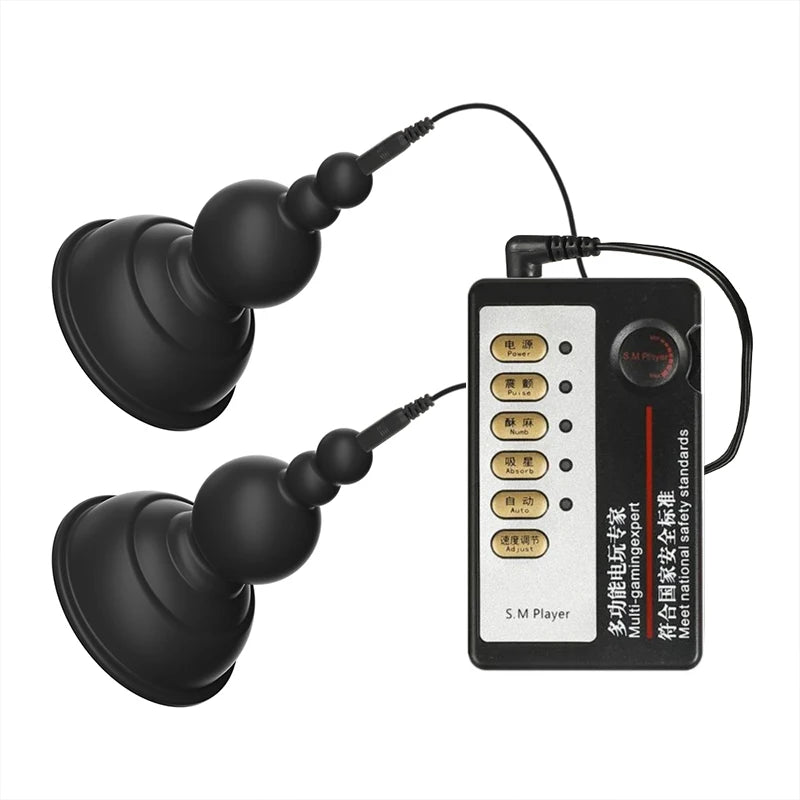 Powerful Breast Pump Sex Toy For Women Men Gay Electric Shock Pulse Breast Pump Vaginal Pump Electro Shock Orgasmic Masturbation