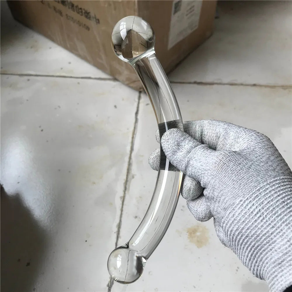 Glass Smooth Dildos Fake Penis Crystal Anal Beads Butt Plug Prostate Massager G Spot Female Masturbation Toys