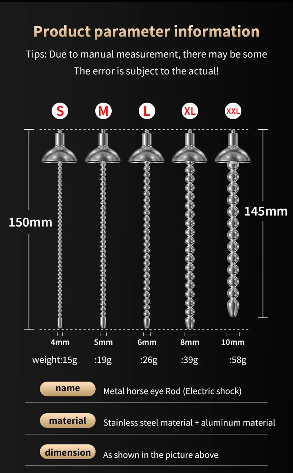 Male Masturbator Electro Shock Horse Eye Stick Penis Plug Bead Stimulator Adult Urethral Dilation Extender Plug Sex Toys For Men