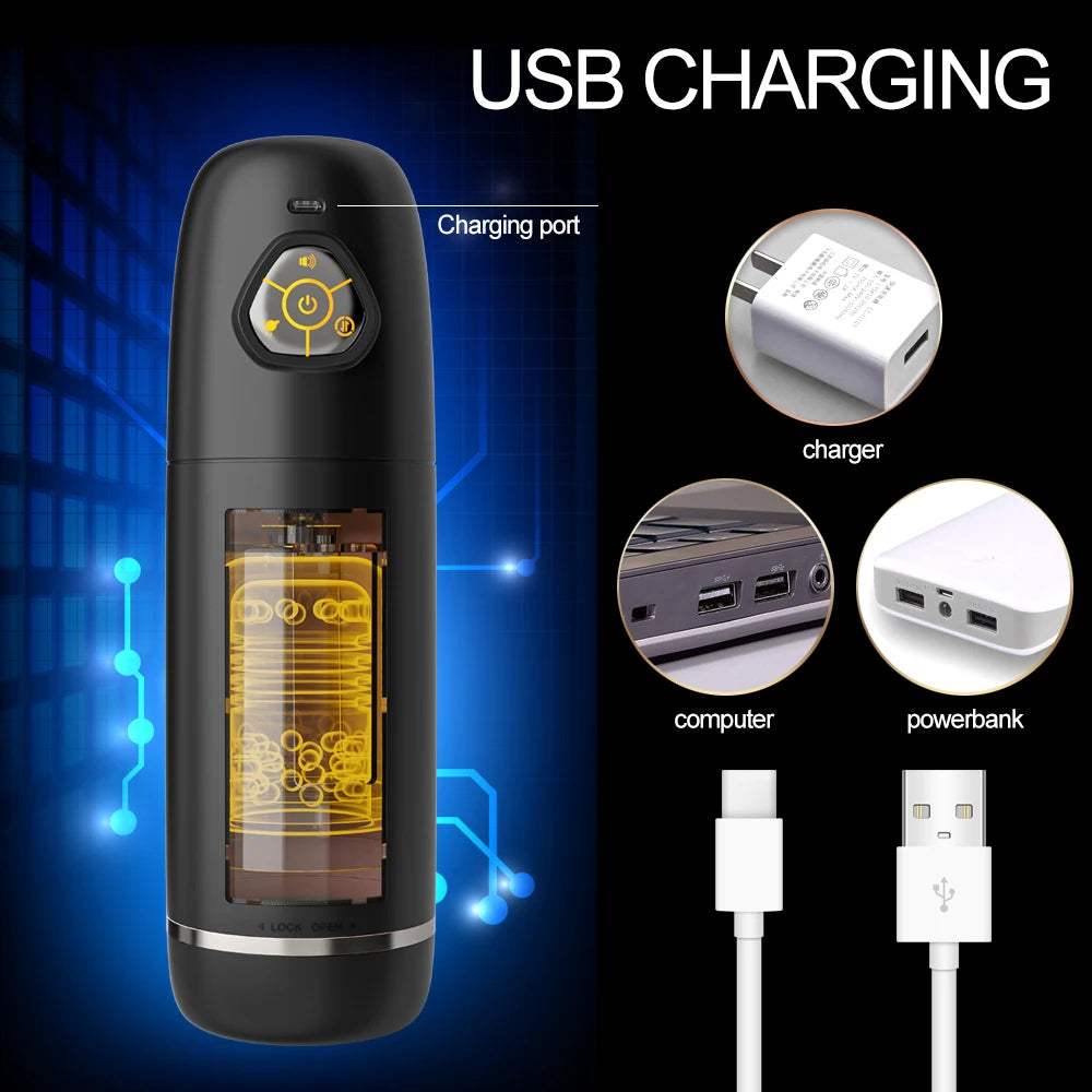 Sex Toys for Men Male Masturbator Automatic Masturbators Cup with 10 Thrusting &Rotating Penis Stimulation Electric Male Stroker