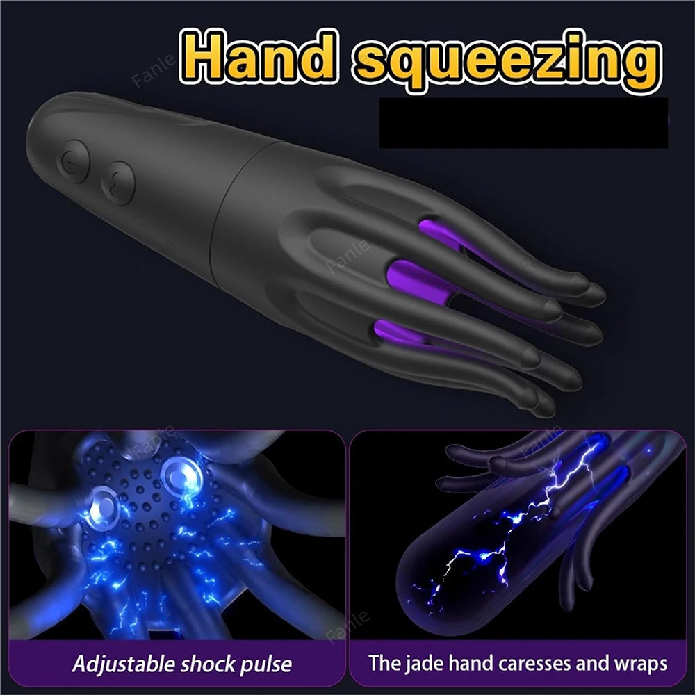 Male Glans Stimulate Massager 10 Modes Penis Delay Trainer Vibrator Rotate Masturbator Automatic Oral Climax Sex Toy For Men