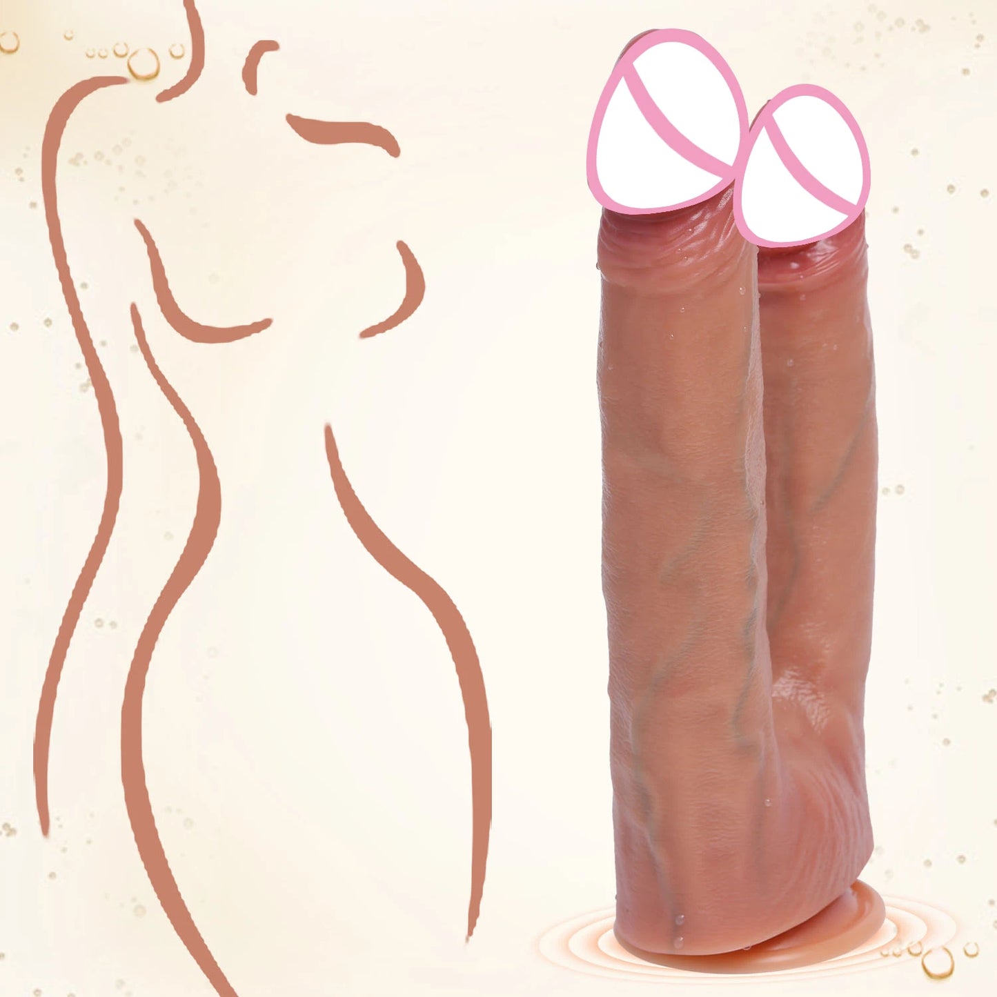 Realistic Double Ended Dildo Sex Toys for Women Couples Dual Sided Headed Penetration Dildos Penile Adult toy Big Dcik Butt Plug