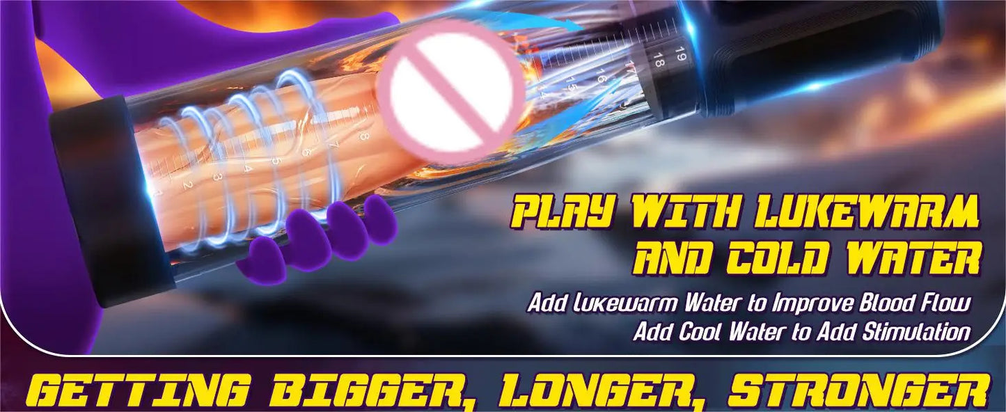 Male sex toy waterproof penis pump - a sex toy penis expander for male erection, an adult toy for male masturbation