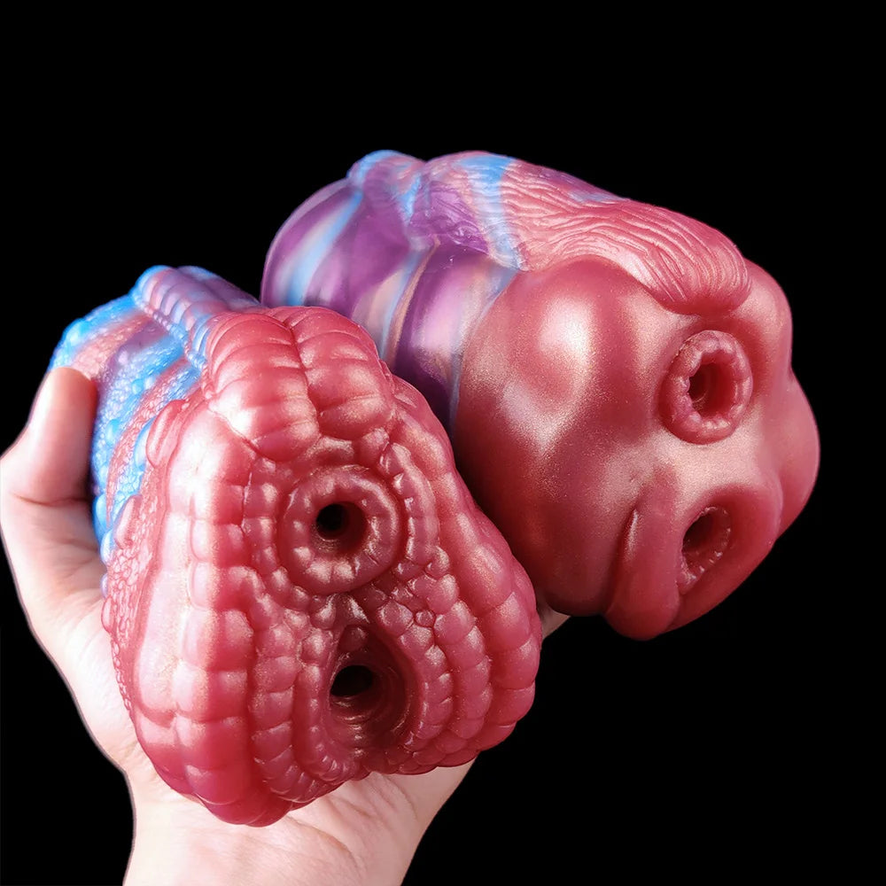 YOCY Men Masturbator Silicone Sex Toy For Adult 18+ Anal Vaginal Dual Channel Penis Stimulator Massager Pussy Fetish